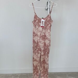 Honeydew Ladies Sepia Tie-Dye Spaghetti Strap Lounge Jumpsuit, Medium, NWT
